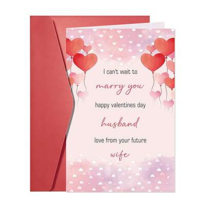 Funny Valentine's Day Card Gift For Future Husband - Sweet Valentine's Day Card From Fiancee | Fiance-Specific Greeting Card, Fiance Birthday Card | Ideal Valentine's Day Gift & Decor-1PC