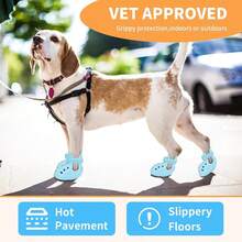 Dog Shoes, Dog FSandssals For Hot Pavement, Water-Resistant Breathable Boots, Non-Slip Paw Protectors, Adjustable Straps Dog Rain Booties For Summer Beach And Rainy Day(Blue),#6(Width1.97inch) - #6(寬度1.97吋) - 查看 6