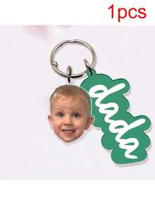 Personalized Father's Day Gift, Customized Dad Keychain With Child Face Pendant, Fun Customized Child Face Acrylic Keychain, Christmas Gift - Multi-head Circle Keychain - View 5