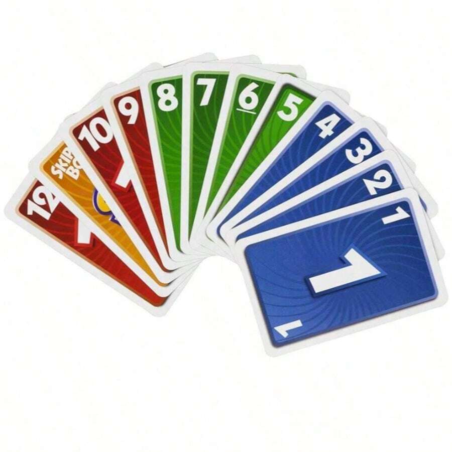 Cartas del juego de mesa Skip BO, Cartas de juego, Cartas negras del juego PHASE 10