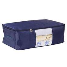 YBlanket Storage Bags Pillow Bedspread Bedding Clothes Organizer Storage Containers with Zippers Breathable and Moistureproof. Navy Blue 2pcs L - Azulmarino2 piezas - Ver 6