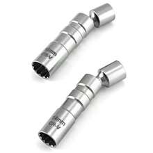 PsinzmkQWORK 2Pcs Thin Wall Spark Plug Socket 3/8 Inch 12-Point Universal Joint Magnetic Swivel Spark Plug Socket Spark Plug Removal Tool 14mm 16mm - como en la foto - Ver 7