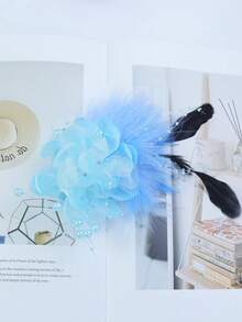 1pc Vintage Handmade Feather Flower Brooch Pin, Elegant & Versatile For Women's Daily And Evening Wear - Feather Flower - View 12