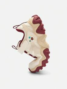 Balabala Chunky Kids Sneakers Boys Girls, Thick-Sole Sport Shoes - White and Red - View 6