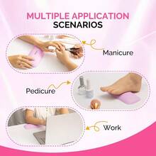 KKXY Nail Arm Rest Pable Manicure Hand Rest Essional PU Leather Nail Hand Rest Stand For Acrylic Nails Nail Hand Pillow For Nail Tech Manicurist Travel Salon He Pink - 粉色 - 查看 4