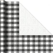 - Papel de regalo de Navidad reversible (3 rollos: 120 m2 ft. ttl) Merry Holidays, copos de nieve, muñecos de nieve, rayas rojas V4NO - Red Toile, Black Buffalo Plaid, Navidad, manualidades - Ver 10