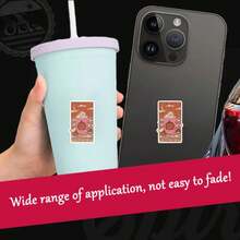 Pegatina impermeable de vinilo para el coche, la computadora o el vaso de agua con diseño de tarot con aroma a calabaza - Multicolor - Ver 5