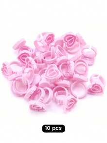 Bandeja en forma de corazón para sujetar el pegamento de pestañas, paleta de adhesivo para extensiones de pestañas con diseño de flor para herramientas de maquillaje de pestañas postizas - Multicolor - Ver 15
