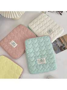 YOONI 甜心绗缝笔记本电脑内胆包，韩式风格，柔软可爱，可容纳 9.7 英寸 10.2 英寸 11 英寸 iPad 和平板电脑，13 英寸 14 英寸 15 英寸 15.6 英寸笔记本电脑，适合上学、工作、通勤，是送给朋友的理想礼物