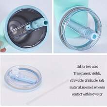 1 Pc Tumbler Flip Straw Lid Replacement Fit For 40 Oz, 2024 New Leak-Proof Clear Replacement Lids Spill Proof Tumbler Covers For Cup Accessories - Nhiều màu - Xem 12