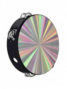 1pc 6/8/10inch Handheld Tambourine, Double Row Jingles Orff Percussion Instrument, For Ktv, Parties Atmosphere Holiday Gifts,Single Row Jingles Tambourine,Musical Instrument - Multicolor - View 12