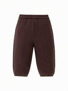 mini bala Sweet Long Pants for Baby Girls - 2025 Winter Fleece-Lined Long Pants - 咖啡 - 查看 5