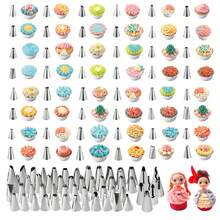 7/55pcs Stainless Steel Decorative Piping Tips Set - Heavy Duty Stainless Steel Cake Decorating Tools, Suitable For Cupcakes, Mousse, Pastries, Cookies, Ice Cream - Professional Baking Supplies For Home And Commercial Use - - - View 6