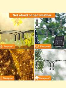 1串20/30/50/100/200/300颗LED灯珠，长度5/6.5/7.5/12/22/32米的太阳能灯串，现代可伸缩装饰灯，适用于户外秋季装饰、家居装饰和户外装饰 - 太陽能裸燈 - 查看 7