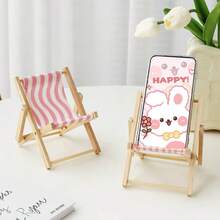 1pc Foldable Beach Chair Shaped Mobile Phone & Tablet Holder, Creative Quirky Photo Prop, Portable Phone/Tablet Stand, Home Decor Accessory, Photography Prop - Multicolor - View 4