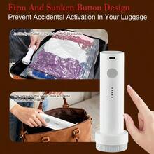 Bolsas de compresión al vacío inalámbricas para viaje: paquete de 15 bolsas de almacenamiento compactas con bomba eléctrica recargable por USB, organizador de equipaje de mano para ropa, mantas y maletas. - Gris Claro - Ver 7