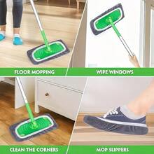 4 Pieces Reusable Gray Mop Pad,  Compact And Lightweight,Washable Mop Head, Flat Mop Replacement Pad, Practical Cleaning Tool,Wet And Dry Cleaning Small  Mop Cloth - Xám - Xem 4