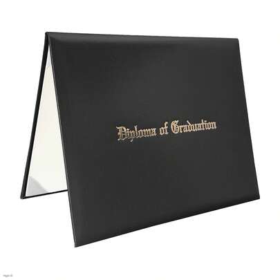 Diploma Cover 8.5"X11" Diploma Holder Imprinted "Diploma Of Graduation" Rich In Color Smooth Leatherette Padded Certificate Covers School Diploma Certificate Folders 1-Pack