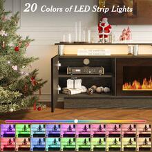 [2 Packages Shipping]80"Fireplace TV Stand With 36" Electric Fireplace,  Stainless Steel Pipe,Modern 80 Inch 2 Tier TV Console Stand For TVs Up To 80", LED Light Entertainment Center With Storage Cabinets - Xem 6