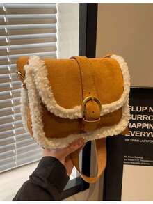 New Style Small And Exclusive Designed Plush Underarm Small Bag For Women Winter Shoulder Crossbody Bag - Brown - View 5