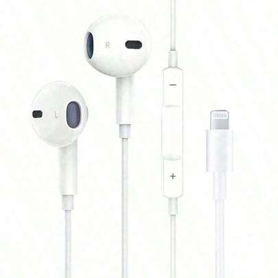 Wired EarPods Headphones With Lightning Connector,Compatible With Iphone 14/13/12/11/XR/XS/X/8/7/SE/Pro/Pro Max,Wired In-Earphone Compatible With Apple Lightning,Wired Headphones In-Ear Earbuds Earphones Compatible With Iphone/Ipad Lightning