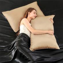 INFIIXSO Mulberry Silk Pillowcase For Hair And Skin, Silk Pillow Cases Standard Size With Hidden Zipper 20x26 Inches, Super Smooth And Soft Cooling Pillow Cases For Hot Sleepers(Champagne, 1 Pack),Standard(20inchX26inch),Champagne - 香檳色 - 查看 8