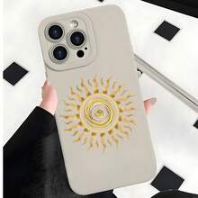 2026 nueva funda de teléfono esmerilada, funda de teléfono con diseño de espiral dorada y patrón de sol para  17 15 Pro Max  17 14 Plus  17 13 Mini  Galaxy S23 Ultra S22 Plus funda protectora para teléfono regalo de pareja para novio novia regalo de vacaciones - Negro - Ver 3