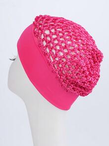 1个弹力发网帽，睡眠发网头套，长直/卷假发保护网，黑色网状编织波浪厨师帽，女士芭蕾舞睡眠发髻蓬松发网 - 彩色 - 查看 4