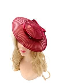1pc Oversized Pill Box Hat, Wide Brim Hat, Women's Headpiece, Elegant Kentucky Derby Fascinator With Bow, Party Dress Soft Felt Hat, Cocktail Hat, Bridal Wedding Cowgirl Hat, Women's Tea Party Hat, Halloween Hat, Hair Accessory, Gift, Evening - Beige - View 9