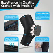 儿童透气弹力护肘，蜂窝状吸震衬垫，适用于滑雪、滑冰、排球、骑行等运动，防护安全装备 - 彩色 - 查看 6