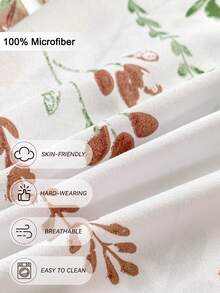 3pcs/Set Floral Pattern Duvet Cover Set(1 Duvet Cover & 2 Pillowcase)Soft And Skin-Friendly Duvet Cover Bedding Set For Home, All Season Bed Sheets Set