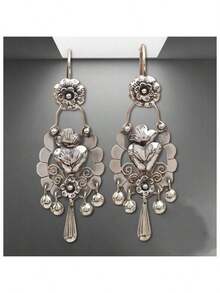 Fashionable And Unique Retro Design Bohemian Style Earrings, Bohemian Earrings, Perfect Gift For Valentine's Day, Family And Friends - Antique Silver - View 5