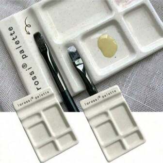 1个方形美甲调色盘，假指甲贴片调色盘，凝胶指甲油展示架，美甲工具，指甲笔刷架，美甲工作室水钻珠收纳盘