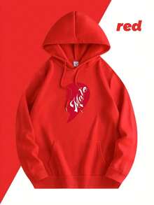 Sudadera con Capucha de Estampado Geométrico en Forma de Corazón para Parejas - Suyo y Mío, Sudadra Dividida Negra/Roja a Medio Cuerpo, Pullover Largo Con Bolsillo Lavable A Mano Regalo Ideal Para Aniversarios Bodas San Valentín, Suéteres para Parejas, Huddy de Impresión para Parejas, Sudadera para Parejas, Conjuntos a Juego para Parejas, Sudaderas para Parejas, Sudaderas a Juego para Parejas, Sudaderas con Capucha Gráficas para Hombres, Sudadera para Parejas - Prenda Individual Roja para Mujer - Ver 2