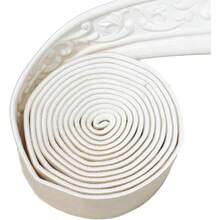 XZGB WAPANE 90" X 3.1" Peel Stick Foam Molding Trim Self Adhesive Crown Molding Wallpaper Border Flexible 3D Wall Edging Lines Foam Baseboard Wall Base Moulding Trim For Home Hotel DIY Decoration - 白色 - 查看 1