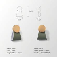 2pcs Triangle PU Leather Cabinet Knobs - Perfect For Dressers, Drawers, And Doors - Includes 22mm Mounting Screws - Multicolor - View 10