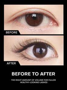 MISTINE 防水黑色捲翹纖長睫毛膏，24小時捲翹、提升、加長睫毛，不結塊、防污染，不含動物成分和純素纖維睫毛膏，自然黑色，5.5g 1支 - 黑色 - 查看 3