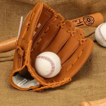 1PC Premium Double-Layer Leather Baseball And Slowball Glove - Professional Ambidextrous Baseball/Softball Glove With Reinforced Stitching, Adult-Friendly Design, Durable Sports Equipment For Training And Games (Pitching, Fielding, Throwing)