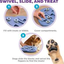 Outward Hound By Nina Ottosson Dog Hide N' Slide Treat Puzzle Enrichment Toy, Level 2 Intermediate, Purple, Composite - 藍白色 - 查看 3