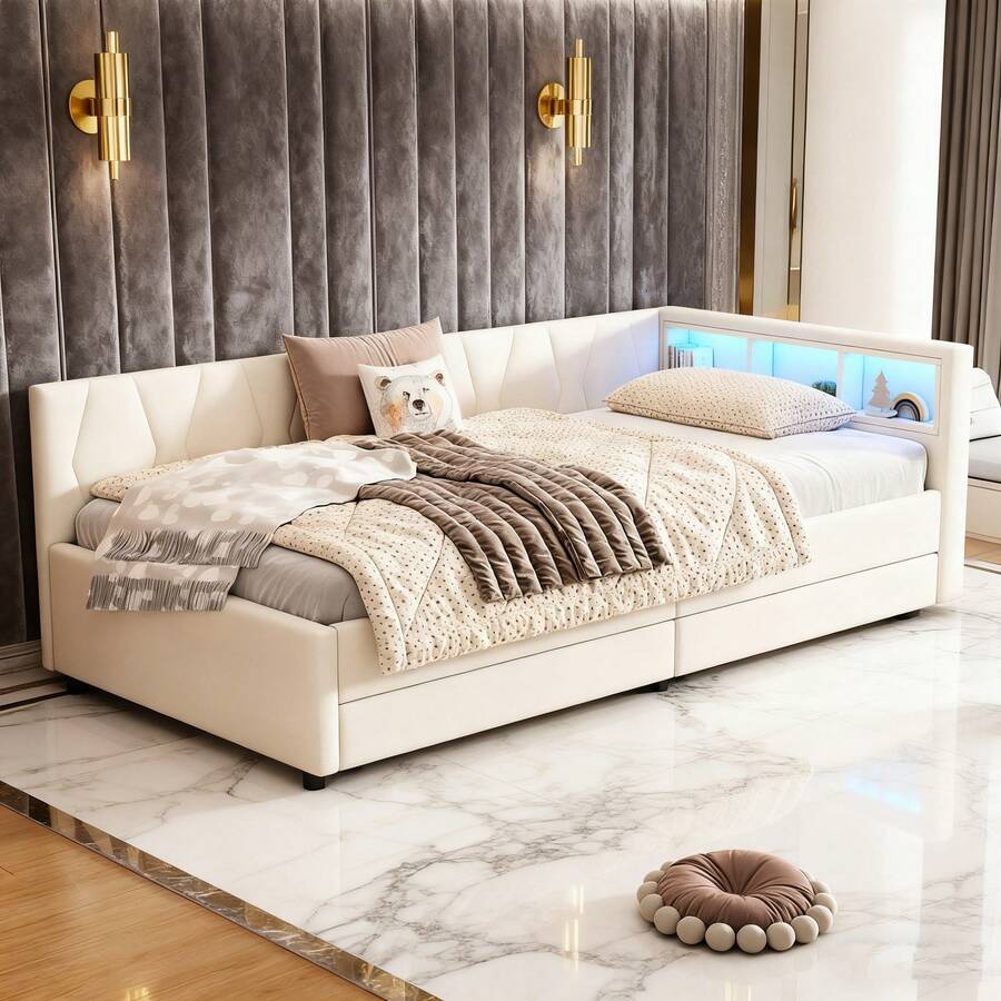 Futons - Beige + Linen + 90cm*200cm - View 1