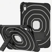 Military Industry Anti-Fall 1pc Military-Grade Shockproof Protective Case With Stand, Suitable For IPad 10th Generation 10.9-Inch (2022), IPad 11-Inch 11th Generation (2025), IPad 11 (A16, 2025), IPad 7th/8th/9th Generation 10.2-Inch (2019/2020/2021) - Black and Gray - View 19