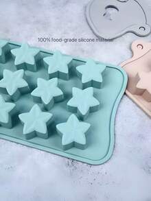 3件/1件套15个连续五角星硅胶模具 - 制作精致巧克力、糖果和冰块的必备工具 - 硅胶烘焙模具、巧克力烘焙模具、五角星巧克力模具、烘焙工具、家用烘焙模具、甜点制作模具、烘焙模具套装 - 彩色 - 查看 7