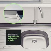 Tarja De Inox Para Cocina Madesa 120 X 52cm Color Gris - Gris - Ver 5