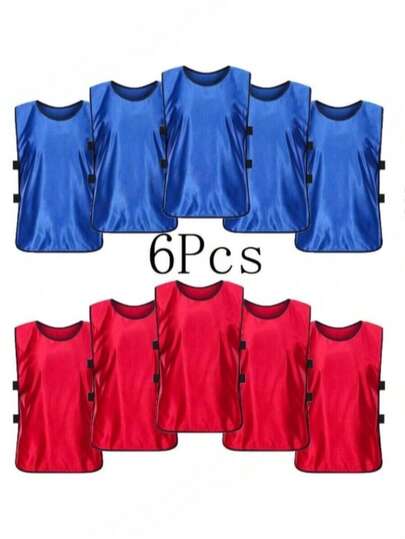 6pcs/Set Numbered Training Jerseys, High-Quality Sports Training Uniforms - Team Scrimmage Jerseys, Football, Basketball, Baseball Training Vests - Durable, Lightweight, Quick-Dry Training Tops, Suitable For Sports Teams And Club Team Building And Promotion Activities