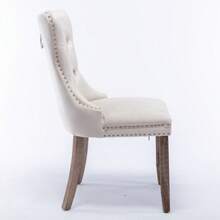 Dining Chairs - 米色 + 天鵝絨 + 泡沫 - 查看 4