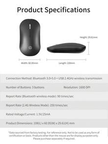 HP 惠普无线静音鼠标，电脑鼠标，游戏鼠标 - 符合人体工程学的右手设计，2.4GHz 稳定连接 - 适用于台式机和笔记本电脑 - 粉色 - 查看 12