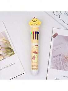 12pcs/Set Sanrio Series Acrylic Gel Pens - Yuguigou, Kulomi, Mileti, Hapag, Hello Kitty - Cute Cartoon Character Retractable Medium Point Pens, Suitable For Office & School Supplies