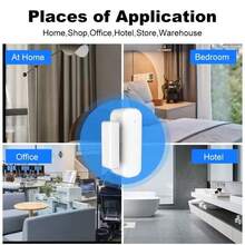 WiFi Door & Window Sensor, Smart Home Security Sensor, Compatible With Alexa And Tuya/Smart Life App, No Hub Required, Real-Time Alerts, Easy DIY Installation (No Wiring Needed)