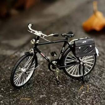 1pc Retro Style Alloy Bicycle Model, Fashionable Desktop Decor, Classic Black Bicycle Figurine, Exquisite Office Decoration, Requires Manual Assembly, Suitable Gift For Boyfriend, Friend, Colleague, Family, Birthday