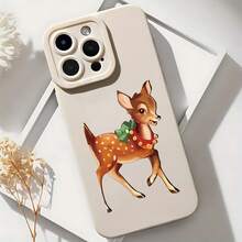 2026 nueva funda de teléfono esmerilada, funda de teléfono con estampado de ciervo y lazo navideño para  17 15 Pro Max  17 14 Pro  17 13  Galaxy S23 S22 S21 funda protectora para teléfono regalo de pareja para novio novia regalo de vacaciones - Negro - Ver 6